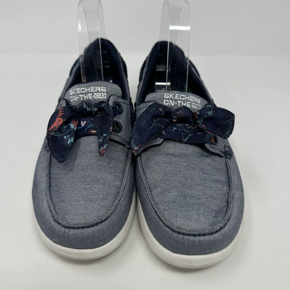 Skechers On-The-Go Flex Cast Away Summer Shoes, Navy Womens 8.5 - Picture 2 of 7